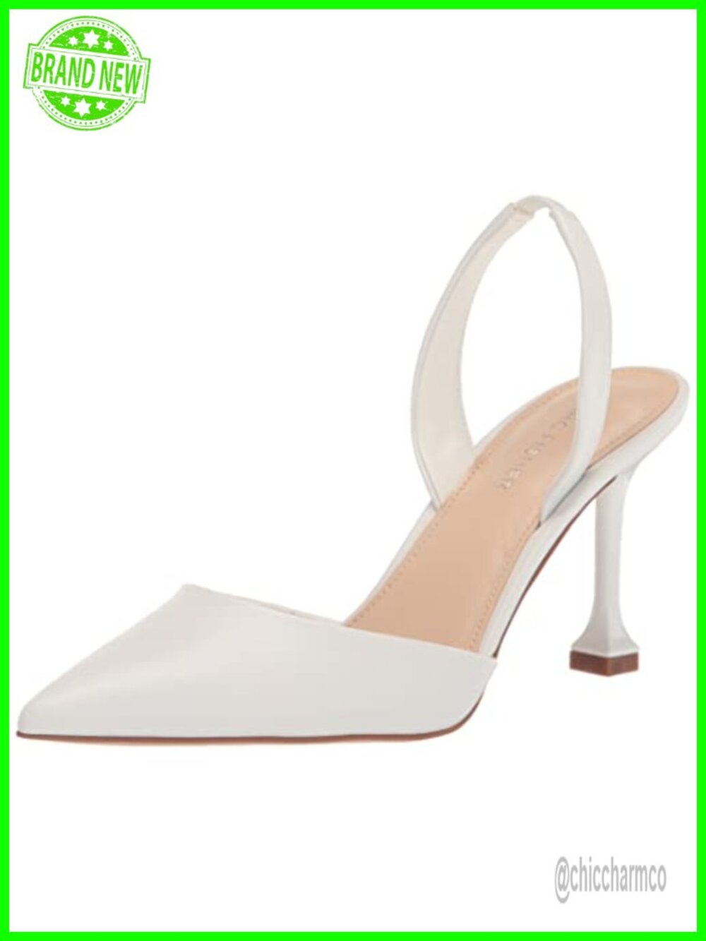 Marc Fisher Hadya Faux Leather Stiletto Heel Slingback Pointed Toe Dress Pumps